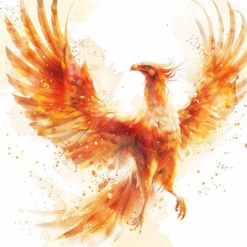 bird with orange wings and a white background