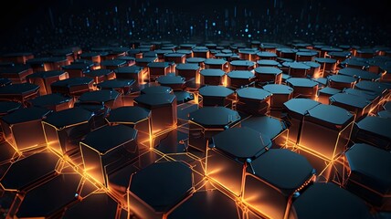 Fototapeta premium 3D abstract background with a glowing star pattern featuring a diverse group of people representing teamwork and employment