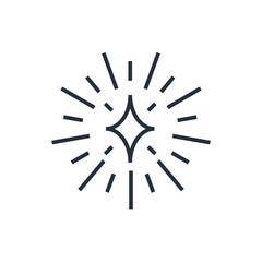 Obraz premium Sparks, fireworks, salute. Festive event. Vector linear icon isolated on white background.