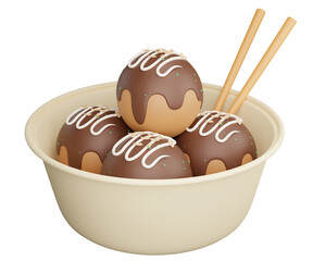 3D Takoyaki Illustration
