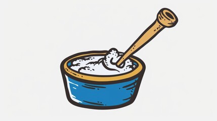 An isolated doodle icon depicting the cleaning of a plunger