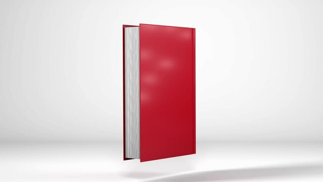 Book with red covers rotating on itself