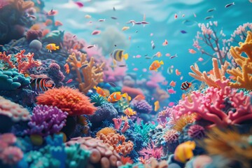 Fototapeta premium 3d illustration of the atmospheres in the sea bokeh style background