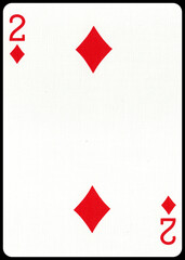 Casino et poker, carte à jouer, 2 de carreau