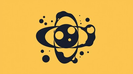 The icon representing a black atom