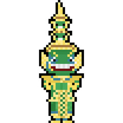 Pixel art cartoon thai giant ramayana character icon