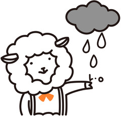 色加工ok ひつじ素材No.33 天候_雨