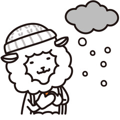 色加工ok ひつじ素材No.34 天候_雪
