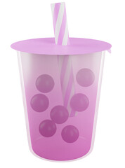 3D Bubble Tea Illustration