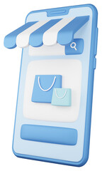 Online shopping on application and website concept, digital marketing online, shopping cart with new items on smartphone screen.