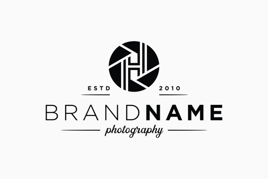 letter h lens photography Logo design vector template