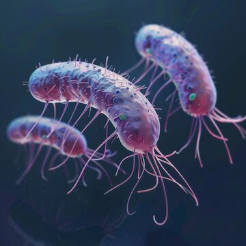 Picture Reference of Microscopic Organism. 3D Illustration of Sarcodina Parasite