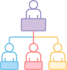 mind map man link flat color Icon.