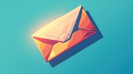 Naklejka premium A vibrant and appealing 2d illustration of an envelope icon in a cartoon style set in isolation designed to captivate