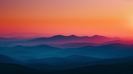 Fototapeta premium Silhouette of Mountains at Dusk 