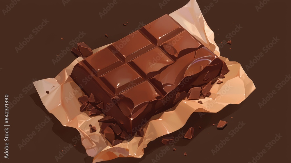 Poster 2d image of a flattened chocolate wrapper icon