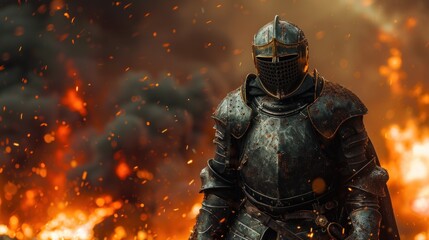 Fototapeta premium Heavy armor in the fire of battle