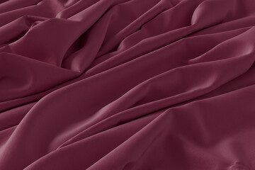 Obraz premium Close-Up of Burgundy Fabric with Soft Folds and Creases