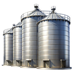 large storage tanks and silos used-for storing raw transparent background