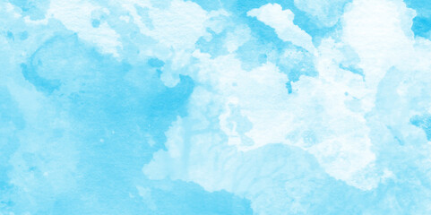 bright multicolor hand drawn blue watercolor illustration, Sky in watercolor painting soft textured, Turquoise color handmade blue vector watercolor texture, This is sky blue watercolor splash.