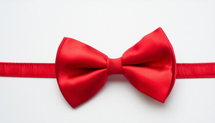 Red bow tie on pure white background