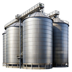 Obraz premium large storage tanks and silos used-for storing raw transparent background