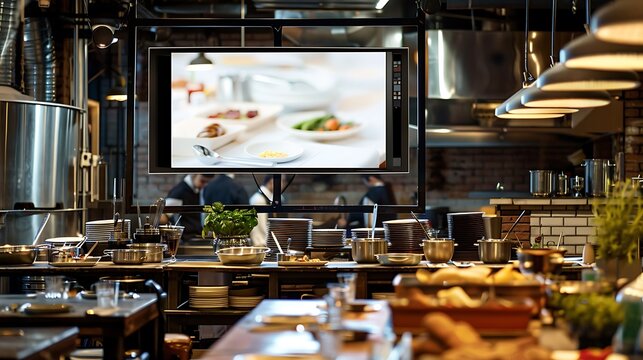 Food district culinary school adorned with a medium vertical billboard.