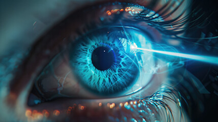 laser going into eyeball