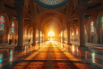 Obraz premium Sunlit Mosque with Ornate Details