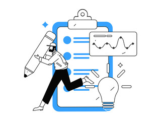 Invite friends to conduct questionnaire flat vector concept operation hand drawn illustration
