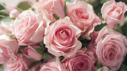 Obraz premium A pink rose bouquet in close up view