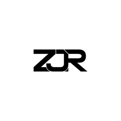 zjr typography letter monogram logo design
