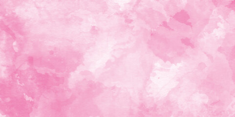 brush painted watercolor abstract painting vector background, fresh and blurry pink cloud sky on art graphics, creative colorful modern pink paper, Soft and cloudy watercolor stain of pink paint.