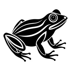  Simple and minimalist frog logo icon vector silhouette illustration 
