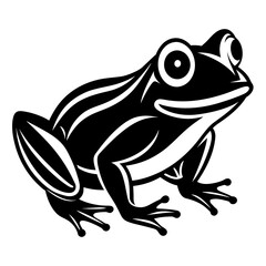  Simple and minimalist frog logo icon vector silhouette illustration 
