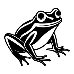  Simple and minimalist frog logo icon vector silhouette illustration 
