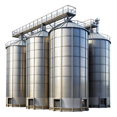 large storage tanks and silos used-for storing raw transparent background