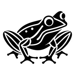  Simple and minimalist frog logo icon vector silhouette illustration 
