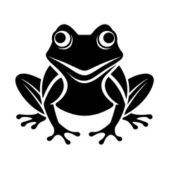  Simple and minimalist frog logo icon vector silhouette illustration 
