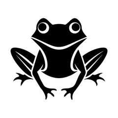  Simple and minimalist frog logo icon vector silhouette illustration 
