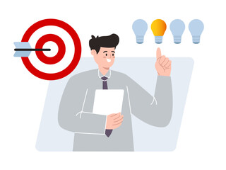 Smart goal settings specific measurable achievable relevant time-based man select alternative idea