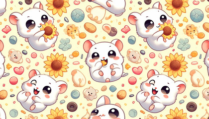 seamless pattern with birds generative AI
