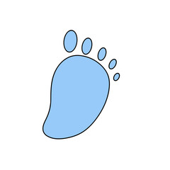 A blue foot with white circles