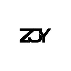 zjy initial letter monogram logo design