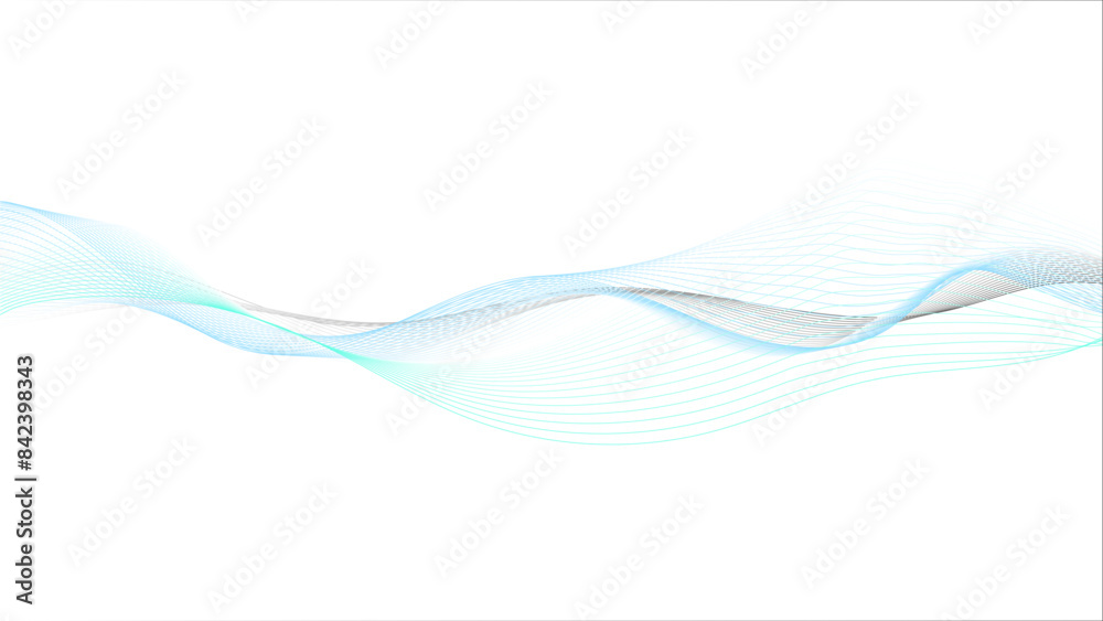 Sticker abstract white background with blue wave line. abstract blue wave lines on transparent background. d