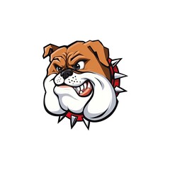 bulldog  head in white background, created by ai generated