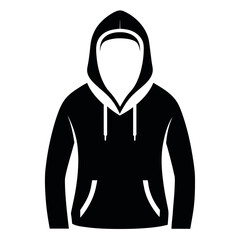 a modern and stylish hoodie mockup vector silhouette, white background