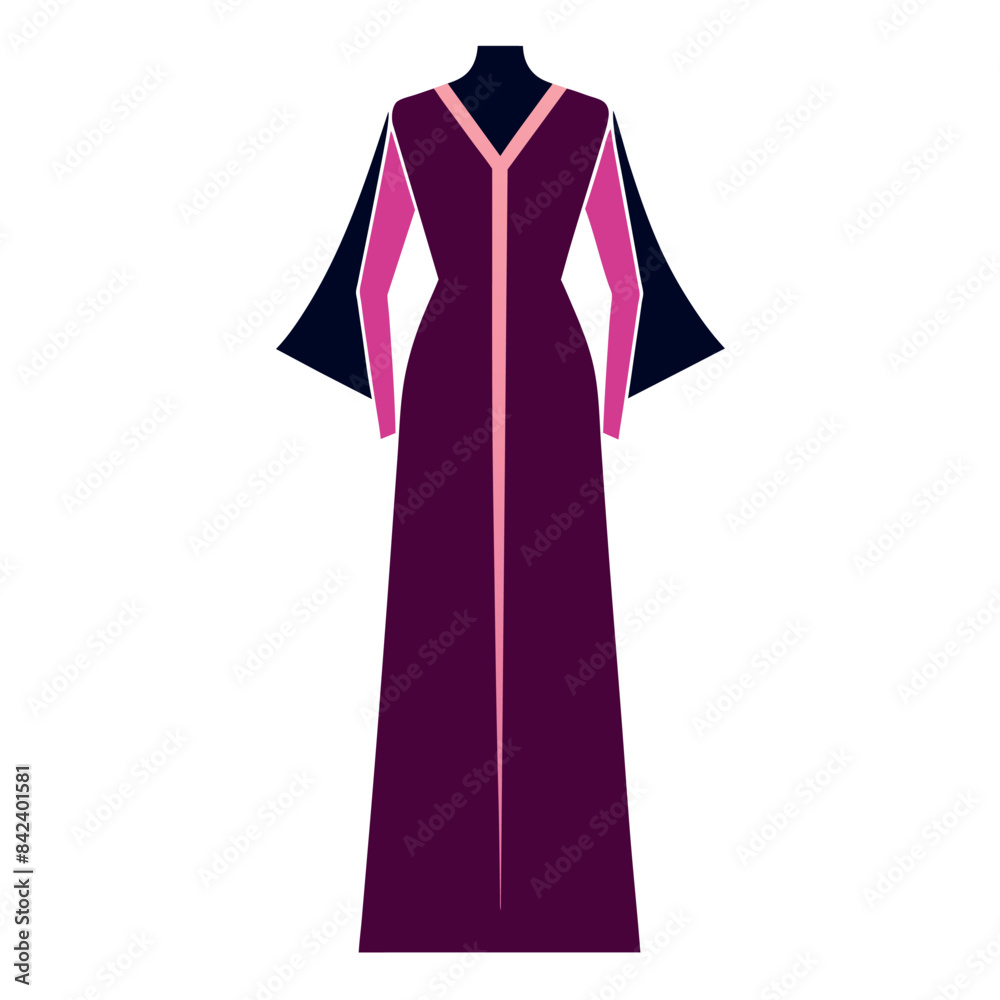 Wall mural a modern and stylish kaftan dress  mockup vector silhouette