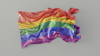 Fototapeta premium lgbtq+ flag on grey background realistic