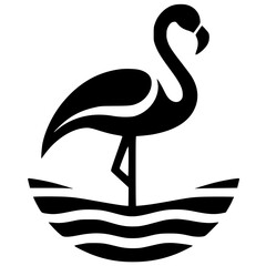 Flamingo bird logo silhouette